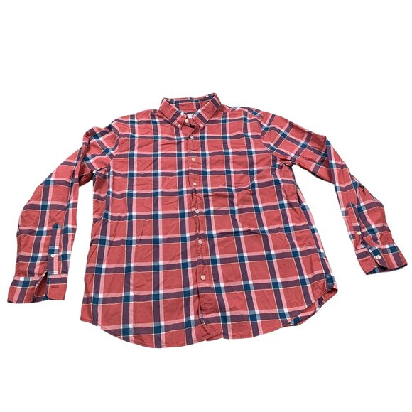 American Eagle Men's XXL Red Plaid Button-Down Shirt Classic Fit Long Sleeve - Picture 1 of 9